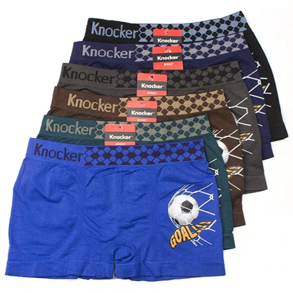 3 Pk Boys Seamless Boxer Briefs Underwear Knocker Soft Spandex Size M Kids Short
