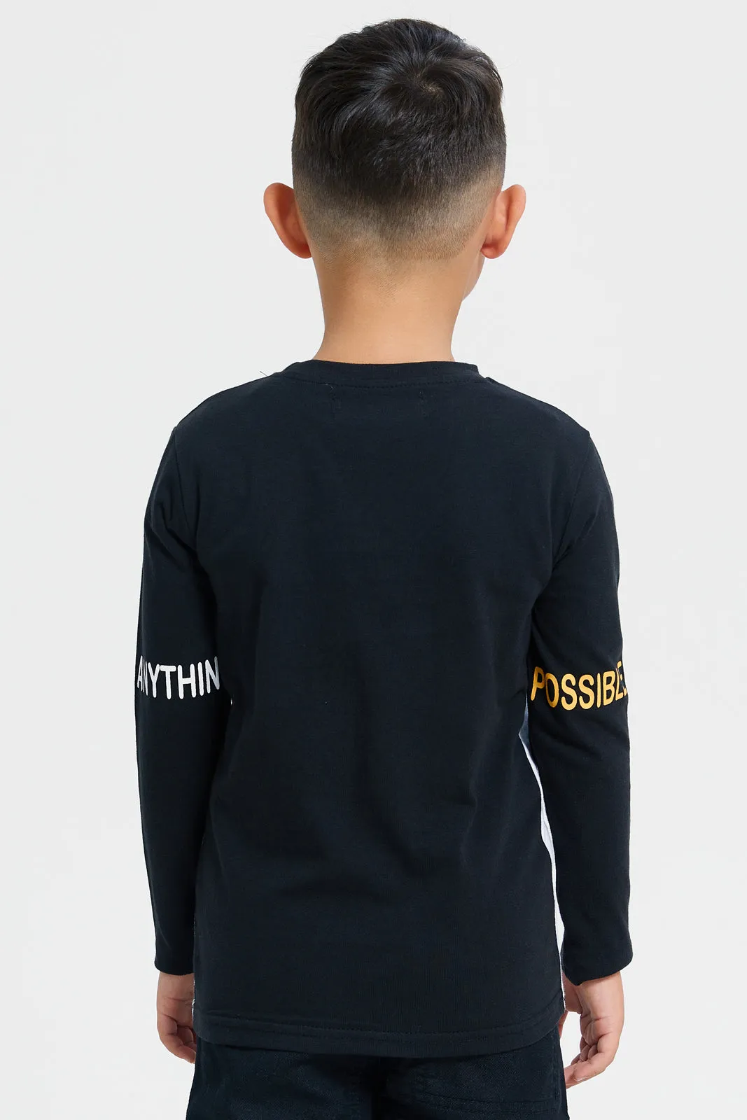 Boys Black Long Sleeves T-Shirt