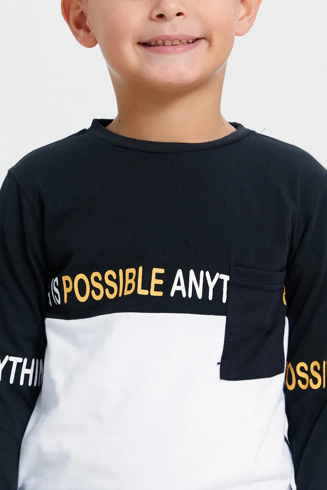 Boys Black Long Sleeves T-Shirt