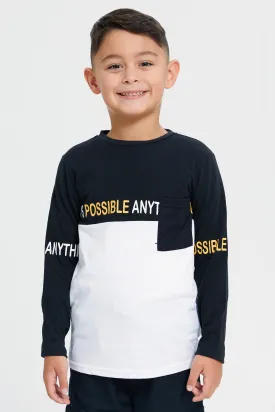 Boys Black Long Sleeves T-Shirt