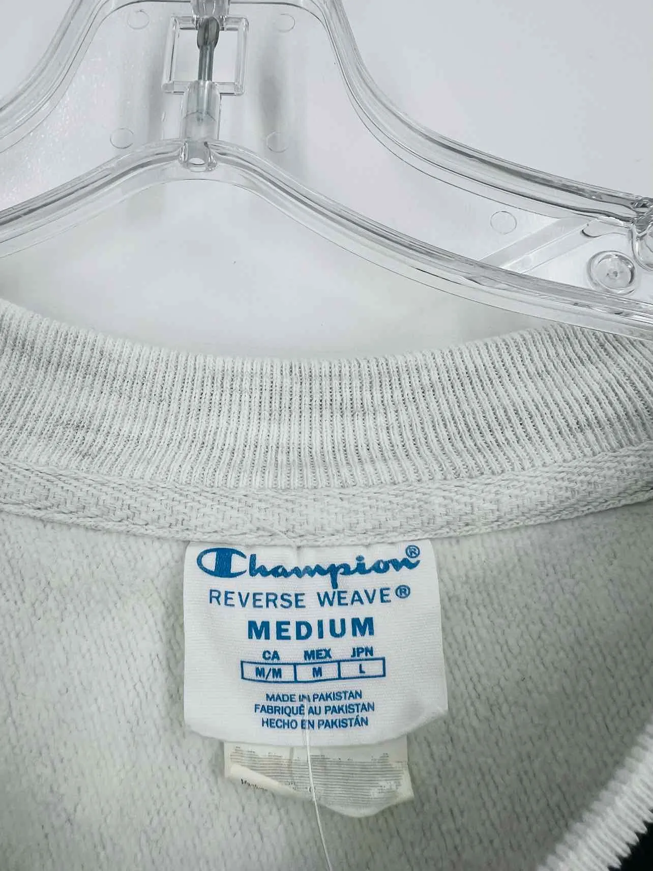 Champion Size M Wh/Bk/Rd Screen Print Cropped Activewear Sweatshirt