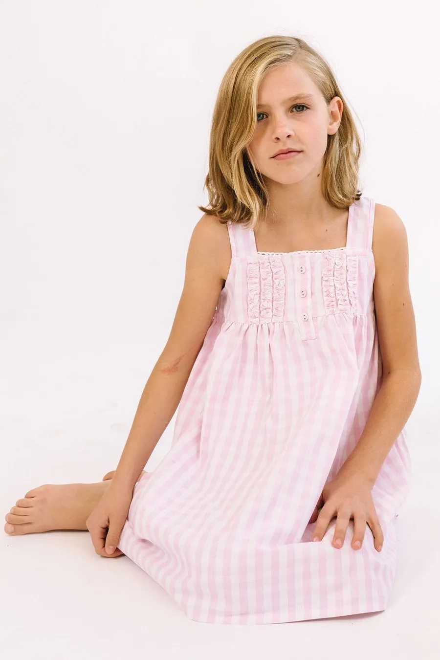 Classic Pink Gingham Nightgown