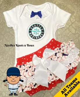 Girls Seattle Mariners Game Day Baseball Outfit
