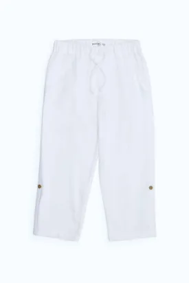 Infant Boys White Linen Trouser