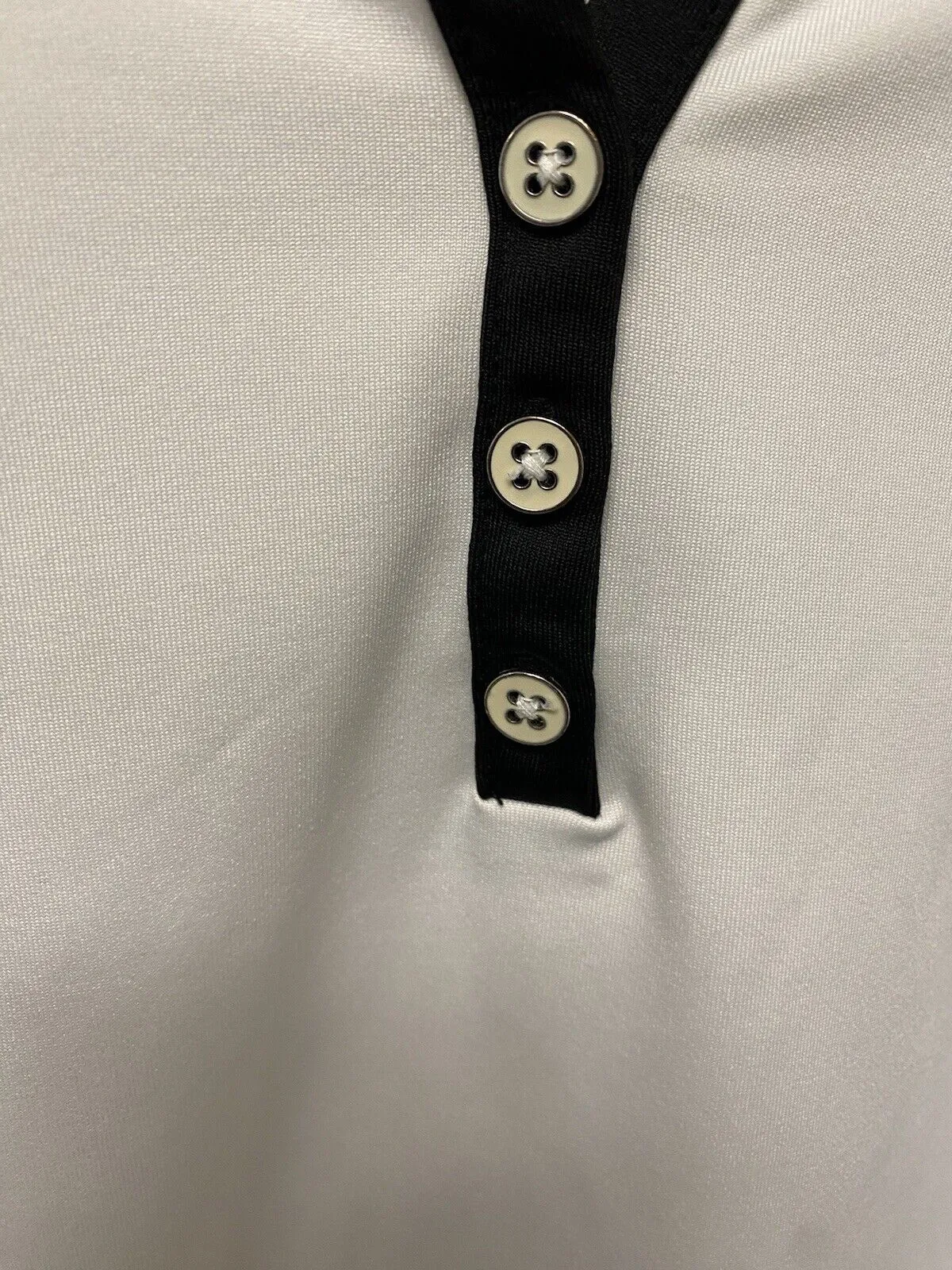 Izod White/Black Short Sleeve Golf Top Size Medium