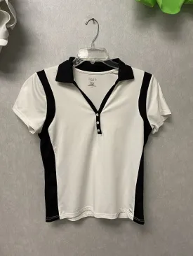 Izod White/Black Short Sleeve Golf Top Size Medium