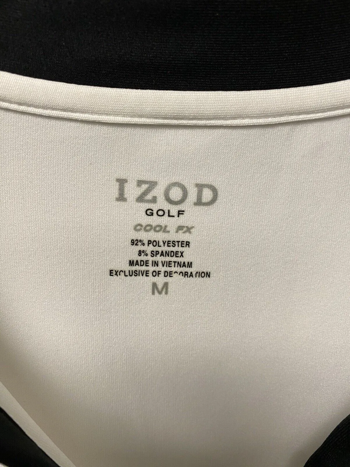Izod White/Black Short Sleeve Golf Top Size Medium