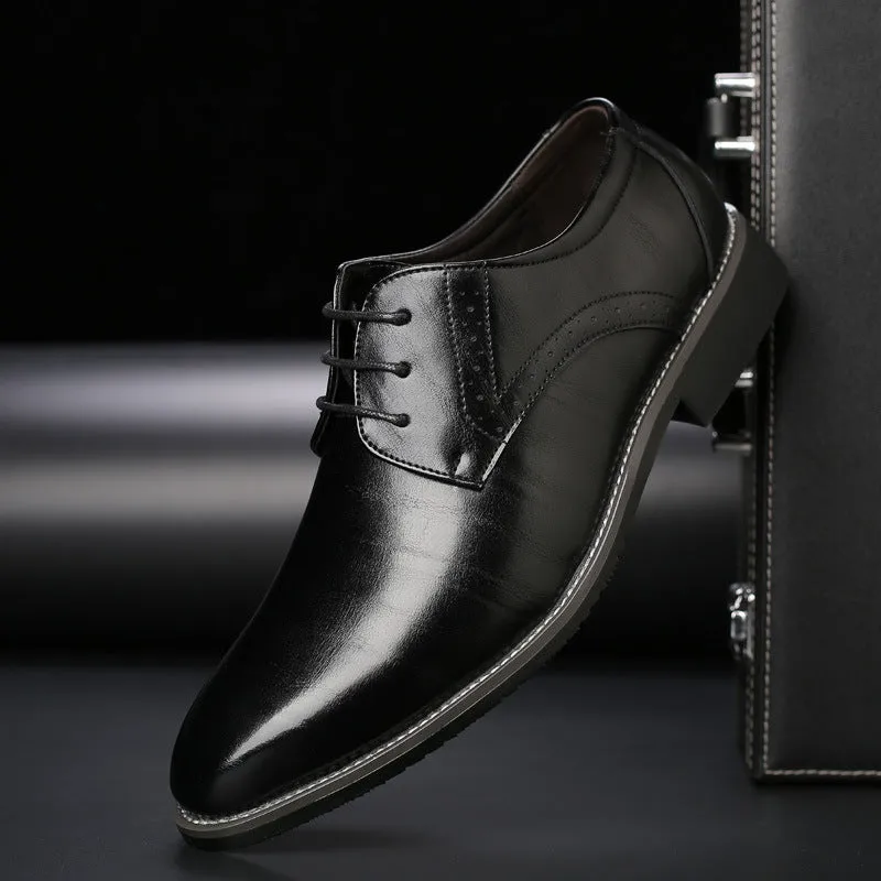 Lennox | Elegant Leather Brogue Lace-up Shoes