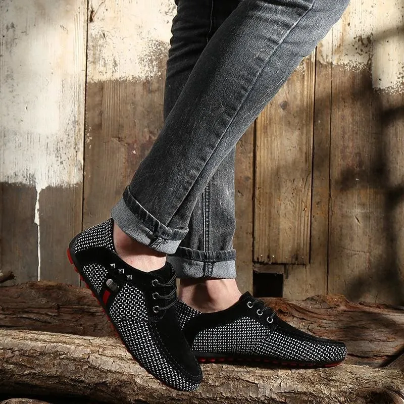 Luxury Breathable Lace Up Casual Men Flat Formal Shoes