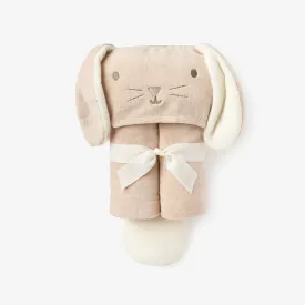 TAUPE BUNNY HOODED BABY BATH WRAP