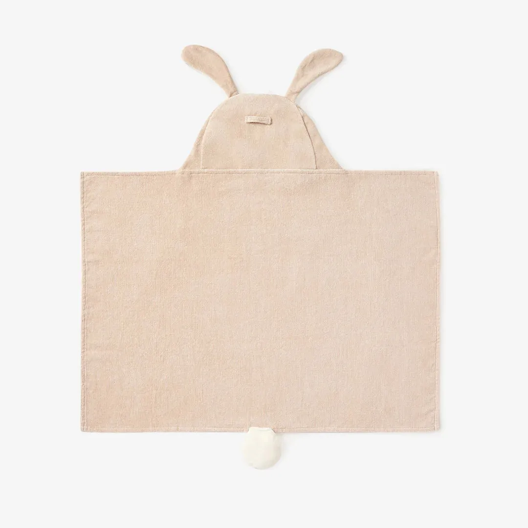 TAUPE BUNNY HOODED BABY BATH WRAP