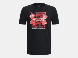 Under Armour Boys Black Box Logo Camo SS Tshirt
