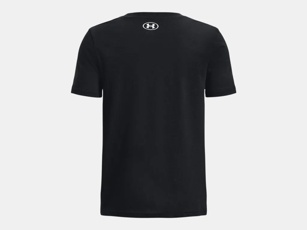 Under Armour Boys Black Box Logo Camo SS Tshirt